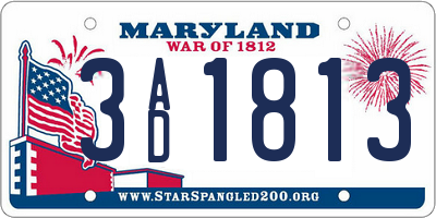 MD license plate 3AD1813