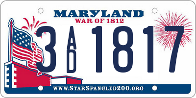 MD license plate 3AD1817