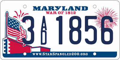 MD license plate 3AD1856