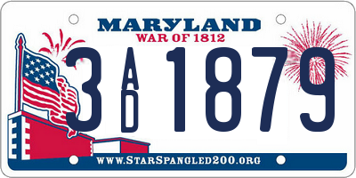 MD license plate 3AD1879