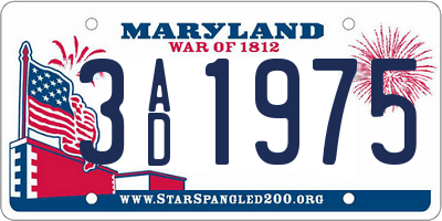 MD license plate 3AD1975