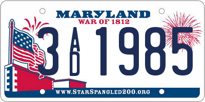 MD license plate 3AD1985
