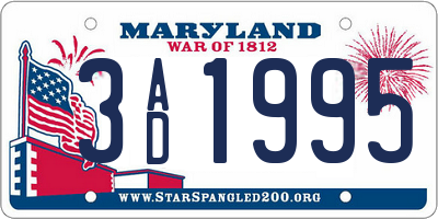 MD license plate 3AD1995