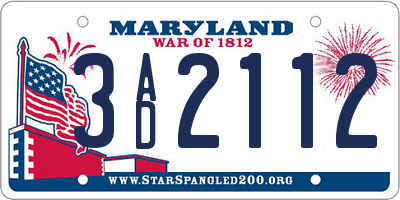 MD license plate 3AD2112