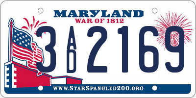 MD license plate 3AD2169
