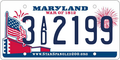 MD license plate 3AD2199