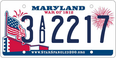 MD license plate 3AD2217