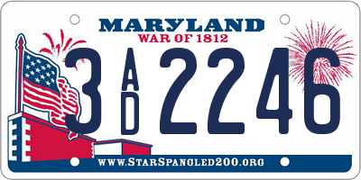 MD license plate 3AD2246