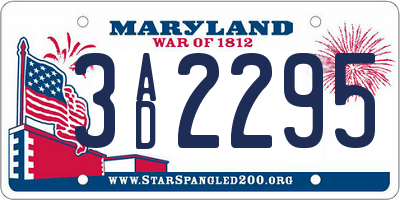 MD license plate 3AD2295