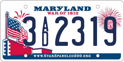 MD license plate 3AD2319