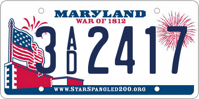 MD license plate 3AD2417