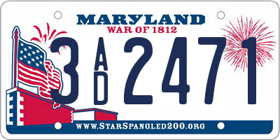 MD license plate 3AD2471