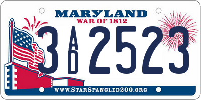 MD license plate 3AD2523