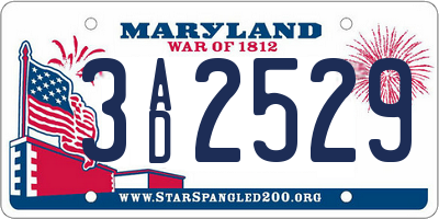 MD license plate 3AD2529