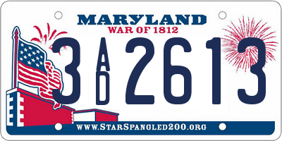 MD license plate 3AD2613