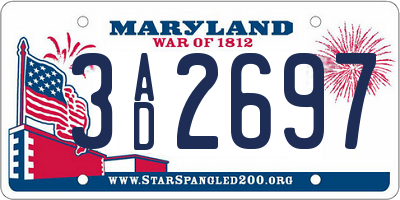 MD license plate 3AD2697