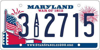 MD license plate 3AD2715