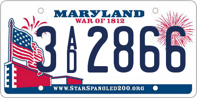 MD license plate 3AD2866