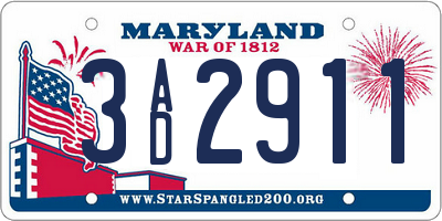 MD license plate 3AD2911
