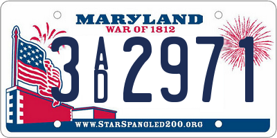 MD license plate 3AD2971