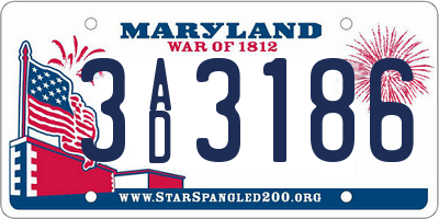 MD license plate 3AD3186