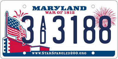 MD license plate 3AD3188