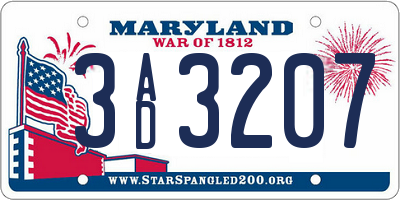 MD license plate 3AD3207