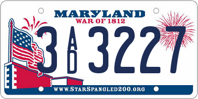 MD license plate 3AD3227