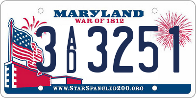 MD license plate 3AD3251