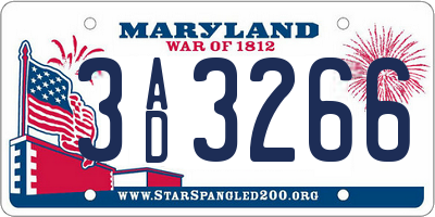 MD license plate 3AD3266