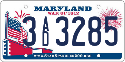 MD license plate 3AD3285