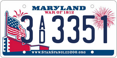 MD license plate 3AD3351