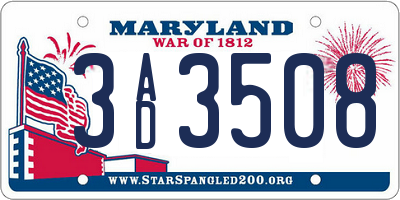 MD license plate 3AD3508