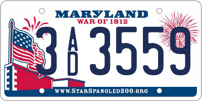 MD license plate 3AD3559