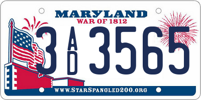 MD license plate 3AD3565
