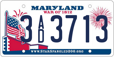 MD license plate 3AD3713