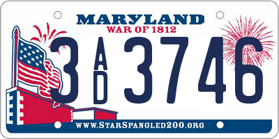 MD license plate 3AD3746