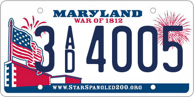 MD license plate 3AD4005