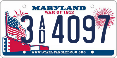 MD license plate 3AD4097