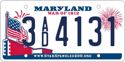 MD license plate 3AD4131