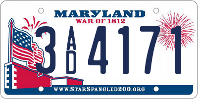 MD license plate 3AD4171