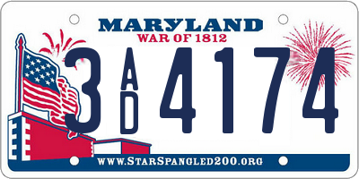 MD license plate 3AD4174