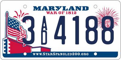 MD license plate 3AD4188
