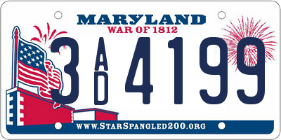 MD license plate 3AD4199