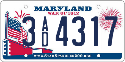 MD license plate 3AD4317