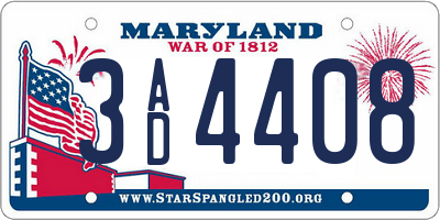 MD license plate 3AD4408