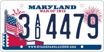 MD license plate 3AD4479