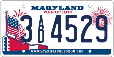 MD license plate 3AD4529