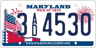 MD license plate 3AD4530