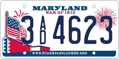 MD license plate 3AD4623